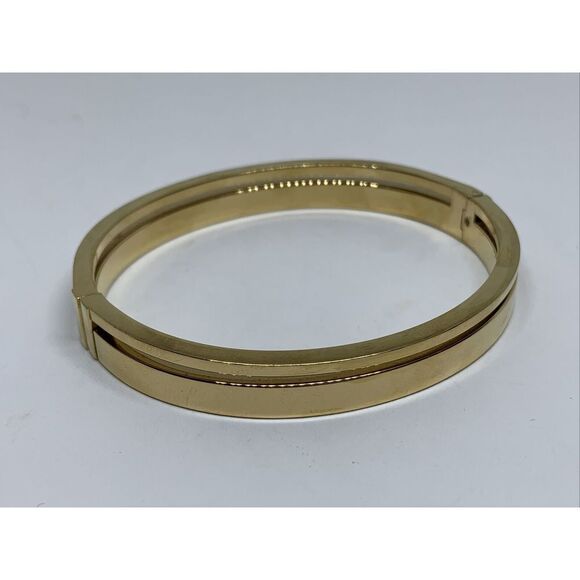 Michael Kors Women's Gold Tone Crystal Accent Logo Bangle Wrist Bracelet NJ11 - Picture 4 of 5